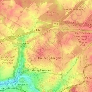 Carte topographique Les Trîs, altitude, relief