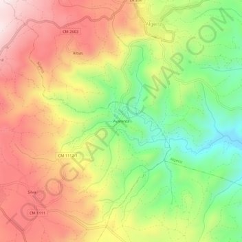 Carte topographique Avarenta, altitude, relief