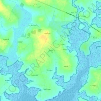 Carte topographique Lamblat, altitude, relief