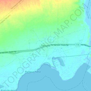 Carte topographique Tacuato, altitude, relief