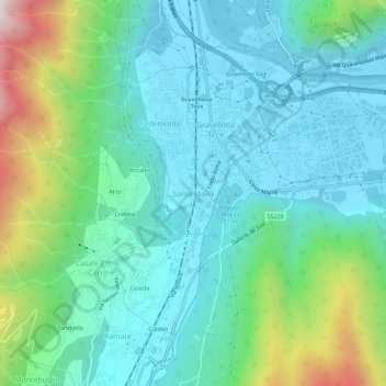 Carte topographique Santa Maria, altitude, relief