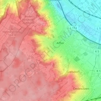 Carte topographique Olsdorf, altitude, relief