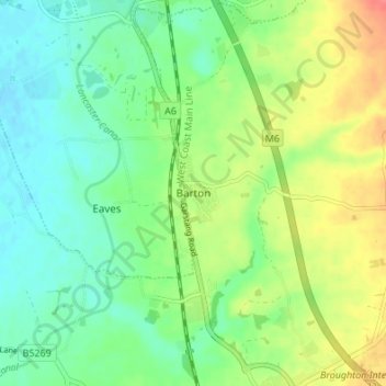 Carte topographique Barton, altitude, relief