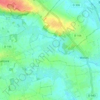 Carte topographique Cohem, altitude, relief