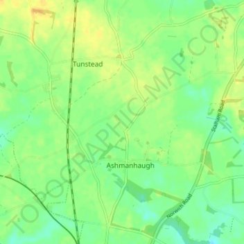 Carte topographique Crowgate Street, altitude, relief