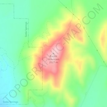 Carte topographique Rabbit Mountain, altitude, relief