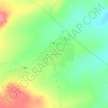 Carte topographique Verkeerdevlei, altitude, relief