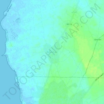 Carte topographique Bousmail, altitude, relief