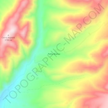 Carte topographique Peña Blanca, altitude, relief