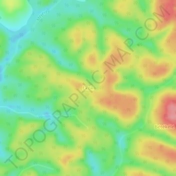 Carte topographique Ekok, altitude, relief