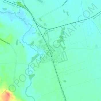 Carte topographique Waharoa, altitude, relief