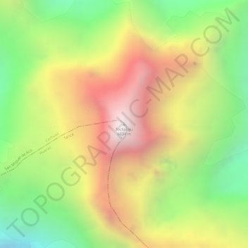 Carte topographique Tocllaraju, altitude, relief