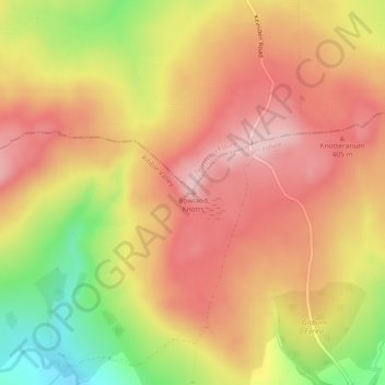 Carte topographique Bowland Knotts, altitude, relief