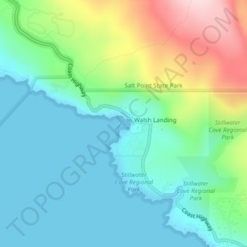 Carte topographique Ocean Cove, altitude, relief