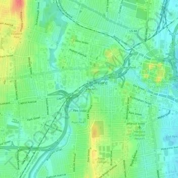 Carte topographique Parkville, altitude, relief