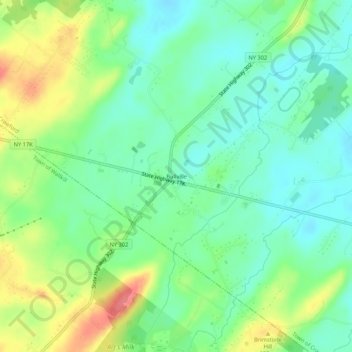 Carte topographique Bullville, altitude, relief