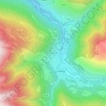 Carte topographique Gausac, altitude, relief
