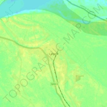 Carte topographique Lalgola, altitude, relief