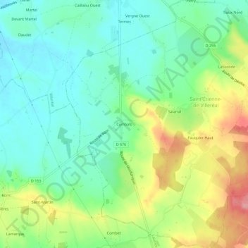 Carte topographique Cumbals, altitude, relief
