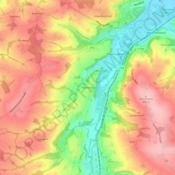 Carte topographique Helmberg, altitude, relief