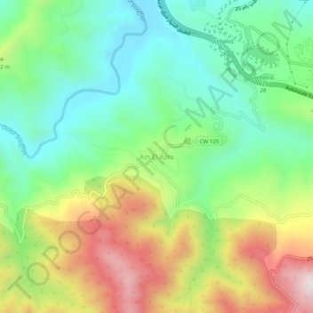 Carte topographique Ain El Azra, altitude, relief