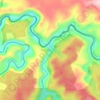 Carte topographique Tobar Donoso, altitude, relief