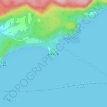 Carte topographique Cap Jaseux, altitude, relief