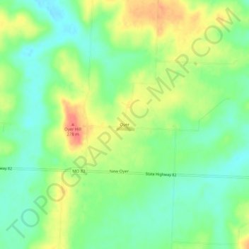 Carte topographique Oyer, altitude, relief