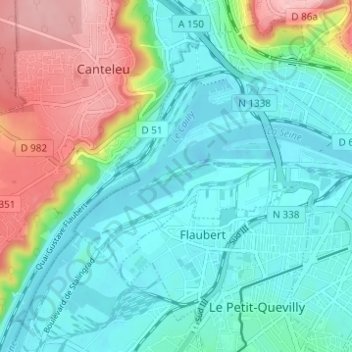 Carte topographique Presqu'Île Elie, altitude, relief