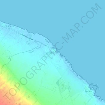 Carte topographique Egnazia scavi, altitude, relief