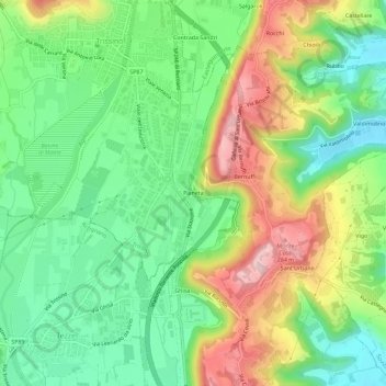 Carte topographique Pianeta, altitude, relief