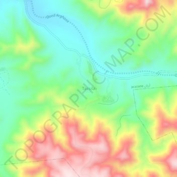 Carte topographique Tassila, altitude, relief
