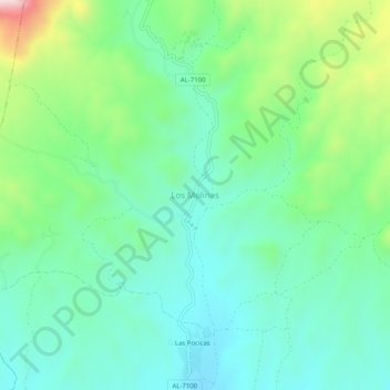 Carte topographique Los Molinas, altitude, relief
