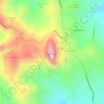 Carte topographique Cojitambo, altitude, relief