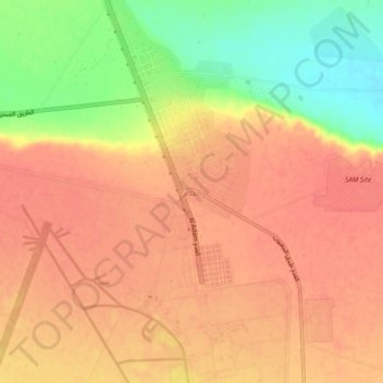 Carte topographique Al Adam, altitude, relief