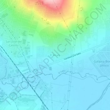 Carte topographique El Muey, altitude, relief