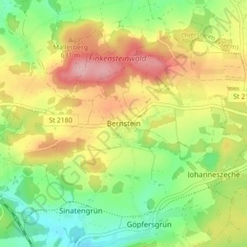 Carte topographique Bernstein, altitude, relief