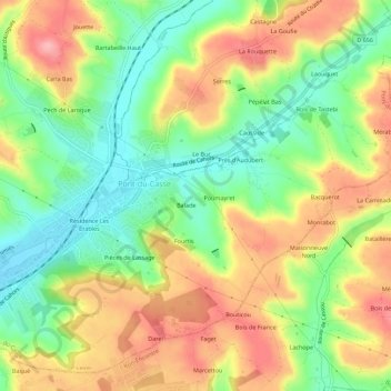Carte topographique Saoulé, altitude, relief