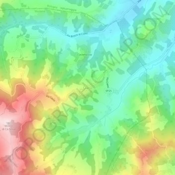 Carte topographique Ciano, altitude, relief