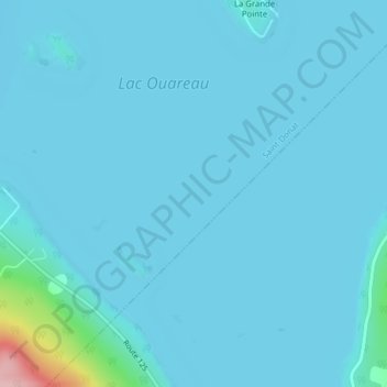 Carte topographique Lac Ouareau, altitude, relief