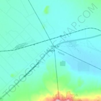 Carte topographique Suswa, altitude, relief