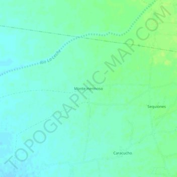 Carte topographique Monte Hermoso, altitude, relief