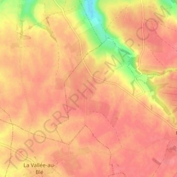 Carte topographique Féronval, altitude, relief