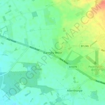 Carte topographique Barmby Moor, altitude, relief