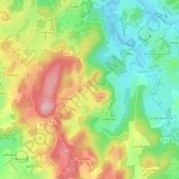 Carte topographique La Clidelle, altitude, relief