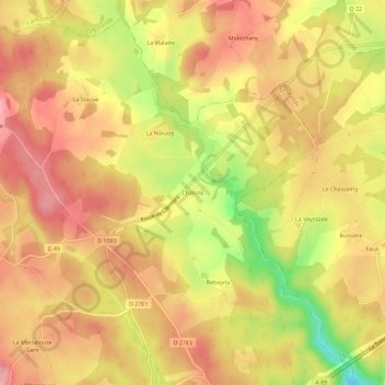 Carte topographique Châlons, altitude, relief