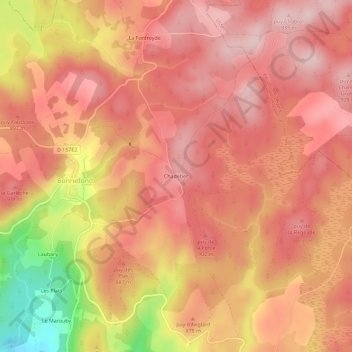 Carte topographique Chadebec, altitude, relief