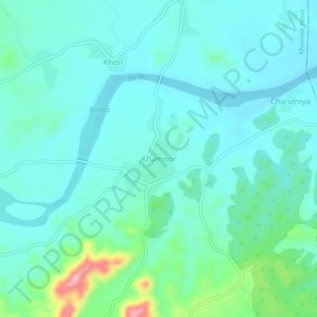 Carte topographique Khamnor, altitude, relief