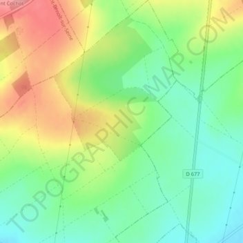 Carte topographique Côte des Terres Cocasses, altitude, relief