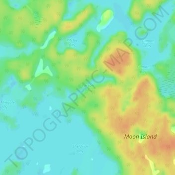 Carte topographique Carson Bay, altitude, relief